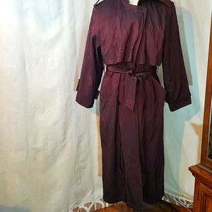 VTG Forecaster Wine Trench Coat Jacket 11/12 Large